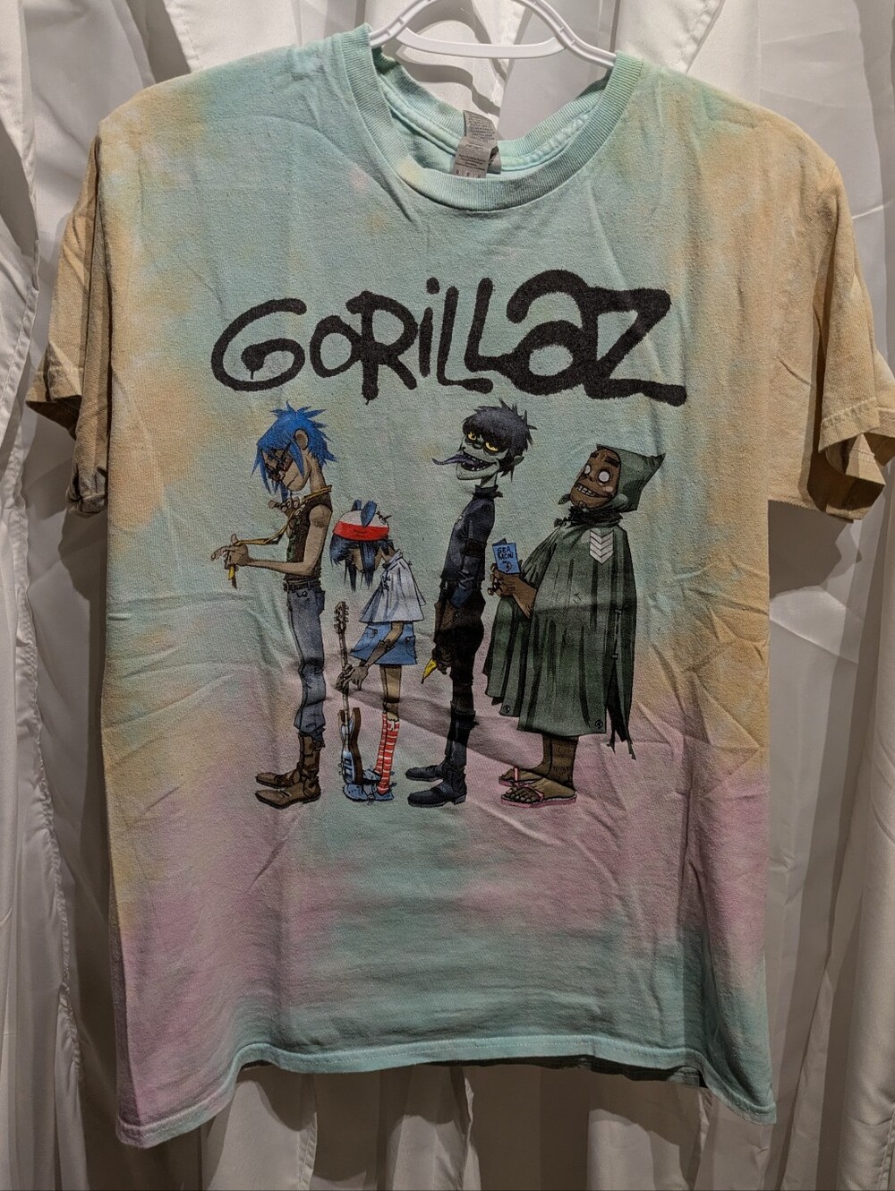 15 Gorillaz Band Graphic Tie-Dye T-Shirt - Gildan Heavy Cotton Size Medium